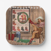 Cowboy Boot Christmas Pappteller (Vorderseite)