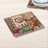 Cowboy Boot Christmas Rechteckiger Pappuntersetzer (angewinkelt)
