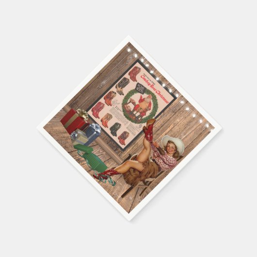 Cowboy Boot Christmas Serviette (Ecke)