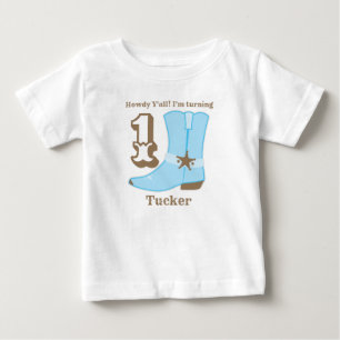 Cowboy Boot First Geburtstag Baby T-shirt