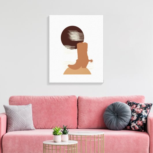 Cowboy Boot in der Leinwand der Wüste Art (Insitu (Wohnzimmer))