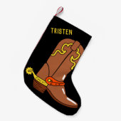 Cowboy Boot mit Spur Weihnachts-Strumpf Kleiner Weihnachtsstrumpf (Vorderansicht (hängend))