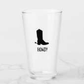 Cowboy Boot Silhouette HOWDY spurs Black Fun Glas (Vorderseite)