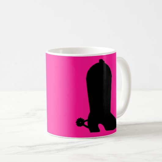 Cowboy Boot-Silhouette Kaffeetasse (VorderseiteRechts)