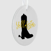 Cowboy Boot Silhouette NAME Yellow bandana Western Ornament (Vorderseite)