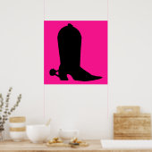 Cowboy Boot Silhouette Poster (Küche)