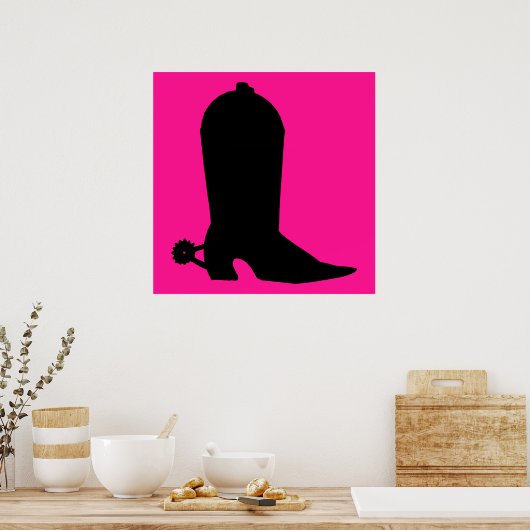 Cowboy Boot Silhouette Poster (Küche)