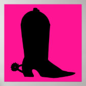 Cowboy Boot Silhouette Poster (Vorne)