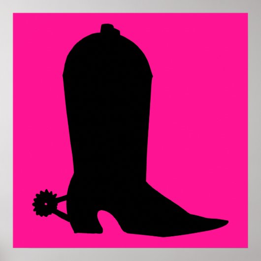 Cowboy Boot Silhouette Poster (Vorne)