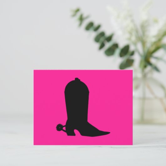 Cowboy Boot-Silhouette Postkarte (Stehend Vorderseite)