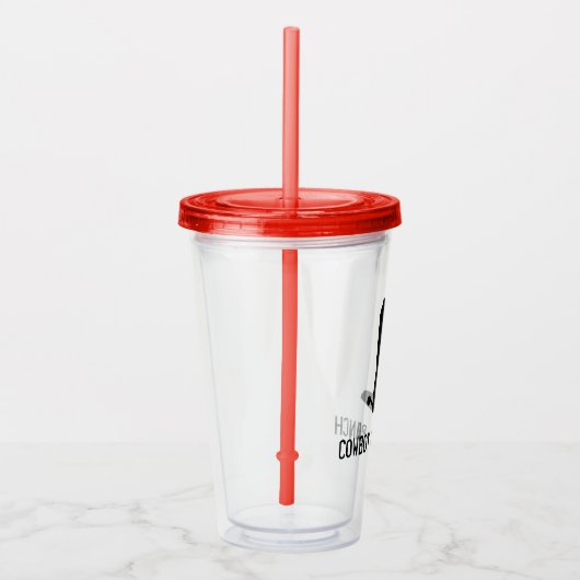 Cowboy Boot Silhouette Ranch Name Kinder Spaß Acryltrinkbecher (Rechts)