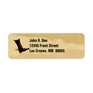 Cowboy Boot & Spur Cloud Dust Return Address Label