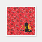 Cowboy Boot Spurs Silhouette HOWDY Serviette (Vorderseite)