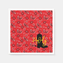 Cowboy Boot Spurs Silhouette HOWDY Serviette