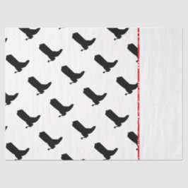 Cowboy Boot Spurs Silhouette Muster Bandana Trimm Seidenpapier