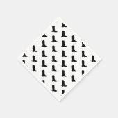 Cowboy Boot Spurs Silhouette Muster Schwarz-weiß Serviette (Ecke)