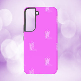 Cowboy Boot Stars Muster Pink Samsung Galaxy Hülle