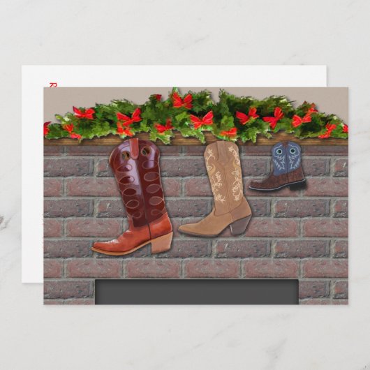 Cowboy Boot Strumpf von der Feuerstelle Einladung (Vorne/Hinten)