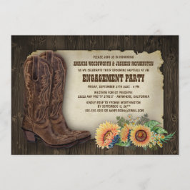 Cowboy Boot Sunflower Engagement Party Einladungen