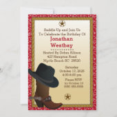 Cowboy Boot und Hat Geburtstag Einladung (Vorderseite)