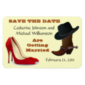 Cowboy Boot und High Heels Hochzeit Save the Date  Magnet (Horizontal)