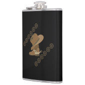 Cowboy Boot und Hut aus Holzeinlage Flachmann (Links)