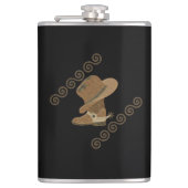 Cowboy Boot und Hut aus Holzeinlage Flachmann (Vorderseite)