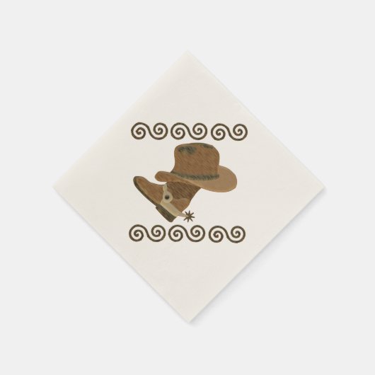 Cowboy Boot und Hut aus Holzeinlage Serviette (Ecke)