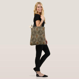 Cowboy Boot und Hut Holzeinlage Nahtloses Muster Tasche