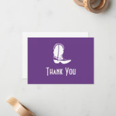Cowboy Boot Vielen Dank Note Cards (dunkel Lila) Mitteilungskarte (Vorderseite/Rückseite Beispiel)