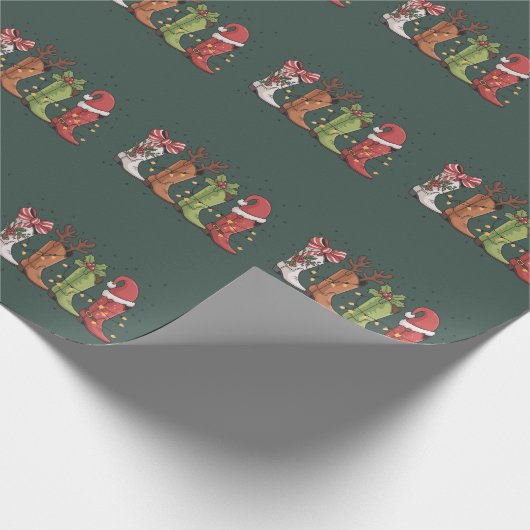 Cowboy Boot Weihnachts-Western Cowgirl Country Xma Geschenkpapier (Ecke)
