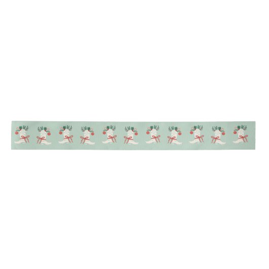 Cowboy Boot Weihnachtsgeschenk Ribbon Satinband (Vorderseite)