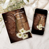 Cowboy Boot White Daisies Western Graduation Party Einladung