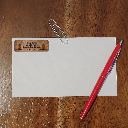 Cowboy Boots-Adressetikett