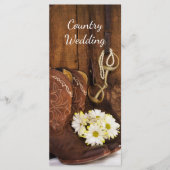 Cowboy Boots and Daisies Western Wedding Program Programm (Vorderseite)