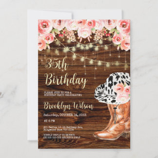 Cowboy Boots and Hat Birthday Party Einladung