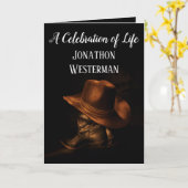 Cowboy Boots and Hat Celebration of Life Karte (Gelbe Blume)