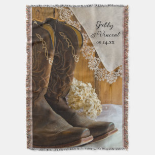 Cowboy Boots and Lace Country Western Wedding Decke