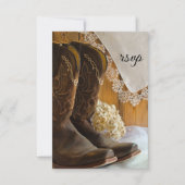 Cowboy Boots and Lace Western Wedding RSVP Card (Vorderseite)