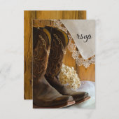 Cowboy Boots and Lace Western Wedding RSVP Card (Vorne/Hinten)