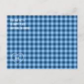 Cowboy Boots Blue Checkered Gingham Save the Date Ankündigungspostkarte (Rückseite)