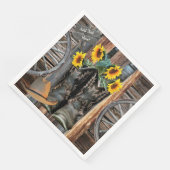 Cowboy Boots Blume Cowboy Hat Wagon Wheels Serviette (Ecke)