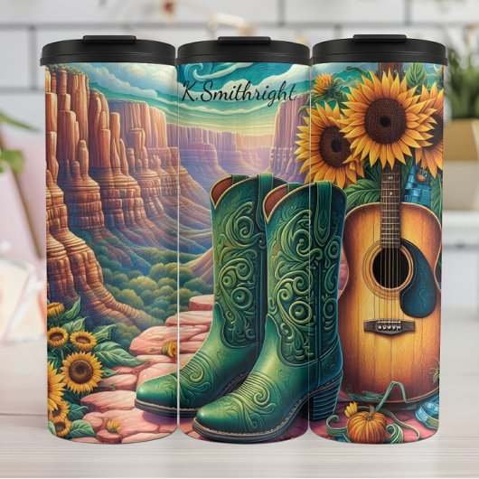 Cowboy Boots Blume Guitar Canyon Thermosbecher