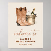 Cowboy Boots Brautparty Begrüßungszeichen Poster (Vorne)