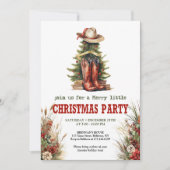 Cowboy boots Christmas party invite rustic style Einladung (Vorderseite)