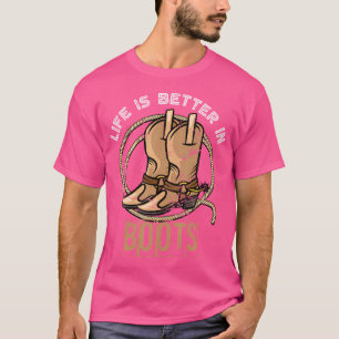 Cowboy Boots Country Cowboy Rodeo Men Geschenk Wes T-Shirt