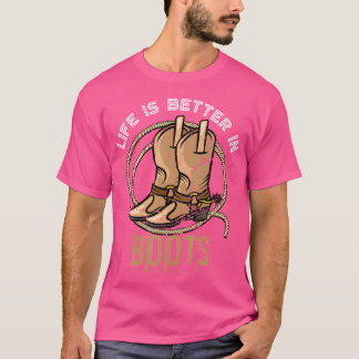 Cowboy Boots Country Cowboy Rodeo Men Geschenk Wes T-Shirt