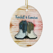 Cowboy Boots Country Homestead etabliert Keramik Ornament (Rechts)