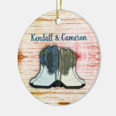 Cowboy Boots Country Homestead etabliert Keramik Ornament (Links)