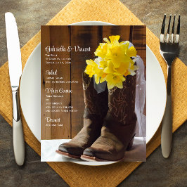 Cowboy Boots Country Wedding Menu
